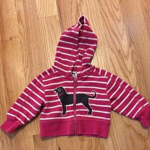 The Black Dog Pink and White Striped Hoodie 0-6M